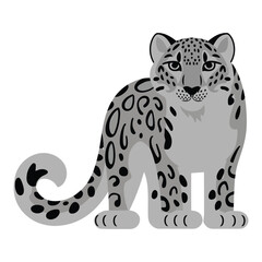 Cute Cartoon Snow Leopard Illustration