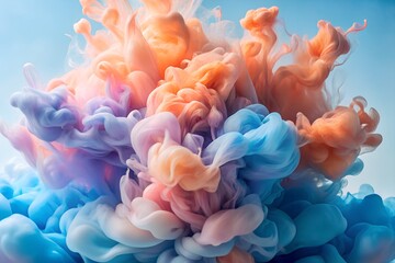 Soft Pastel Liquid Paint Swirl in Water - Dreamy Abstract Art