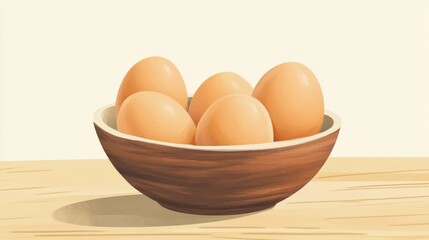 eggs in a bowl illustration