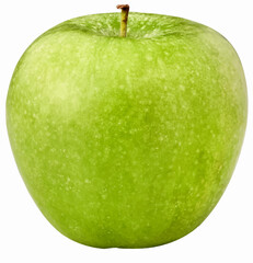 ripe tasty green apple with leaf isolated on white background and vector file.