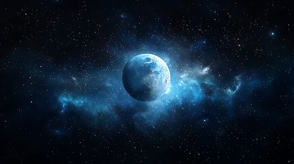 Obraz premium Celestial Body in Dark Nebula