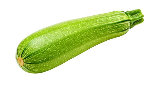 A single green zucchini squash isolated on a black background in a horizontal composition view
