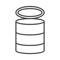 Open tin can icon. can food tin can vector symbol in white background