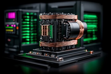 Quantum Computer Core Closeup.