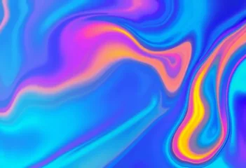 Fototapeten Fluid rainbow spectrum, abstract art, vibrant gradient, modern design, blend, ripple © DITSARAPHAN