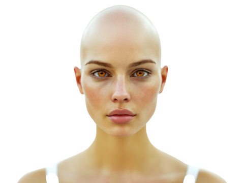 Unique portrait of a woman with captivating features and striking eyes