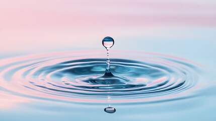 Water Drop Creating Ripples on a Calm Surface
