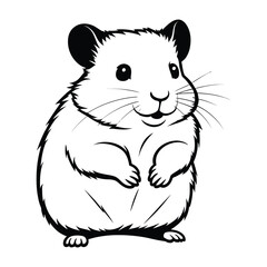 A cheerful, cartoon hamster silhouette, perfect for children's books, educational materials, pet-themed designs, or anything needing a friendly and whimsical animal illustration.