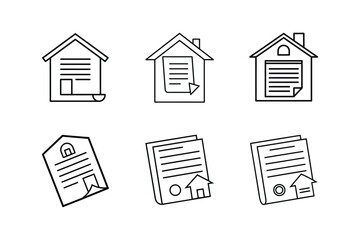 lease agreement icon line art vector illustration