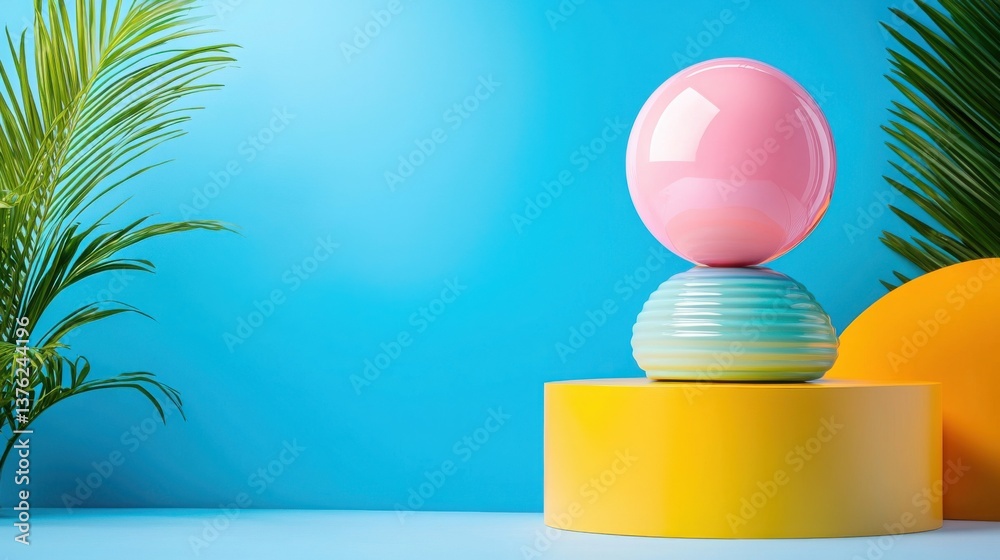 Poster a pink and yellow object symbolizing the principles of behavioral design framework and its visual im