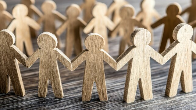 A collection of wooden figurines symbolizing diverse business influencers and their role in the landscape of commerce