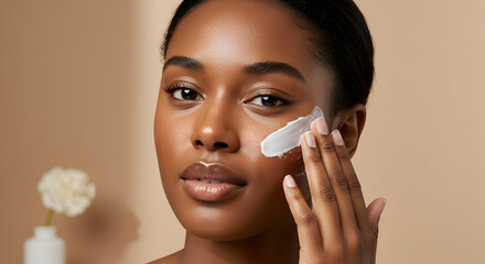 Radiant complexion: A captivating portrait of skincare self-care application beauty