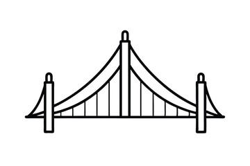Suspension Bridge Icon Structure, Design, Engineering, Architecture, Graphic