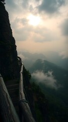 Misty Cliffside Pathway