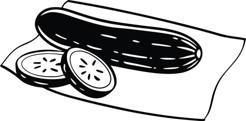 vector illustration of a Cucumber