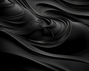 Obraz premium Abstract Black Flowing Forms