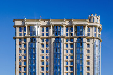 Neoclassical High-Rise Building Facade in Kyrgyzstan