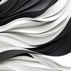 Abstract Black White Waves