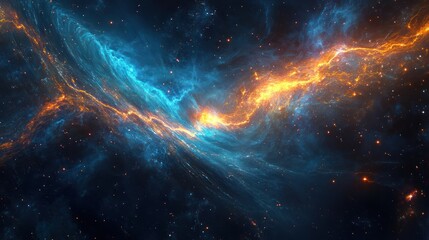 Obraz premium A cosmic scene showing a nebula and scattered bright stars