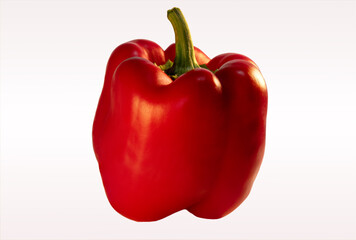 Red Bell Pepper on White Background