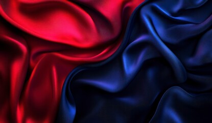 Obraz premium Elegant Silk Fabric Flowing in Red and Blue Colors Texture