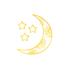 gold moon and stars
