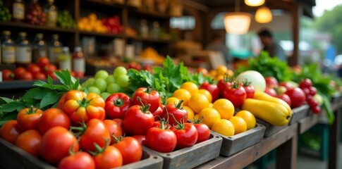 Group of local produce for sale at traditional market, food, local