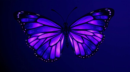 Vivid Purple Butterfly Against Dark Background