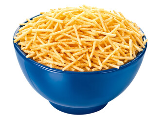 tigela com batata frita isolado em fundo transparente