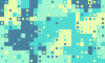 Abstract pixel art background.  Cool teal, mint, and pale yellow squares create a dynamic, modern design perfect for websites, presentations, or social media.