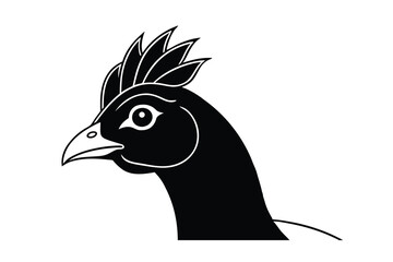 Elegant Black and White Bird Head Silhouette Crest Design