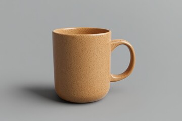 Fototapeta premium A ceramic coffee mug with a textured surface stands alone