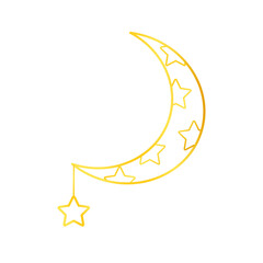 gold moon and stars