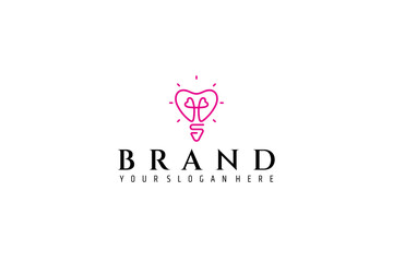 bulb logo with combination of teeth in design