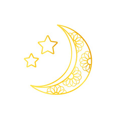 gold moon and stars