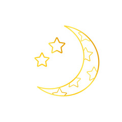 gold moon and stars