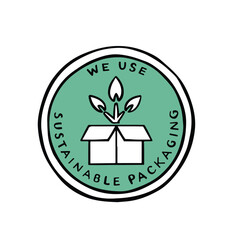 eco packaging symbol green vector hand drawn illustration