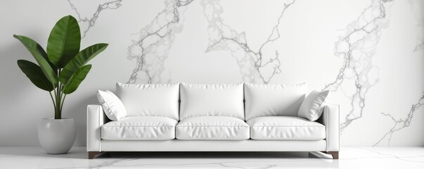 Luxurious white marble patterned sofa backdrop, natural, backdrop