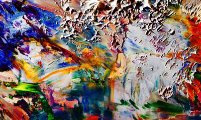 Abstract art background . Hand painting artwork on canvas .