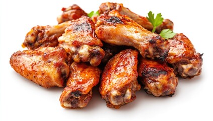 Crispy, golden-brown roasted chicken wings piled high.  Seasoned and cooked to perfection