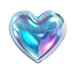 Glossy 3D Hearts in Holographic