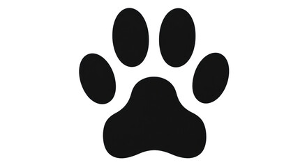 Isolated Black Paw Print