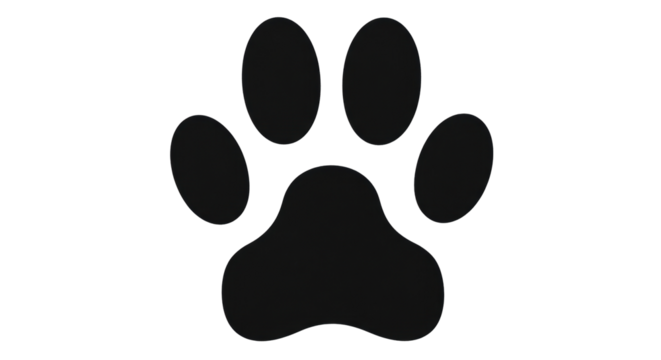 Isolated Black Paw Print - Powered by Adobe