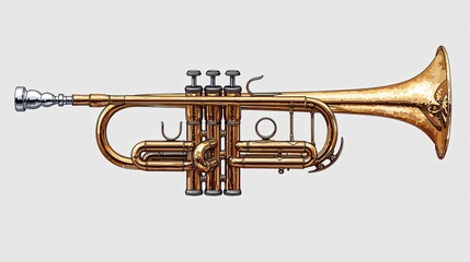 Obraz premium Golden Trumpet Musical Instrument of excellence in splendor beyond compare with grace in style.