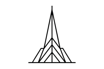 Abstract Modern Skyscraper Building Architectural Line Art Design