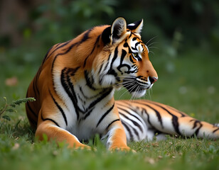 Fototapeta premium tiger in the grass