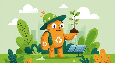 Eco-Friendly Mascot - Sustainable Energy Education