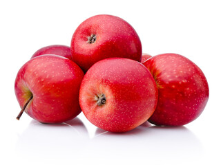 Ripe red apples isolated on white background