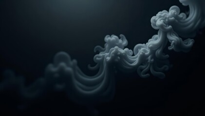 Moody and atmospheric black background with swirling grey smoke, spooky, eerie, mystic