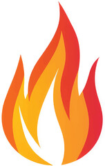 Tanzende Flamme, Stylized flame design in vibrant colors with a modern look, Stylized fire logo vector design with vibrant orange and yellow hues featuring smooth curves